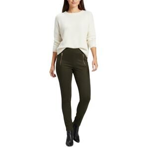 LOFT Green Suede Straight Leg Pants Size Small Petite